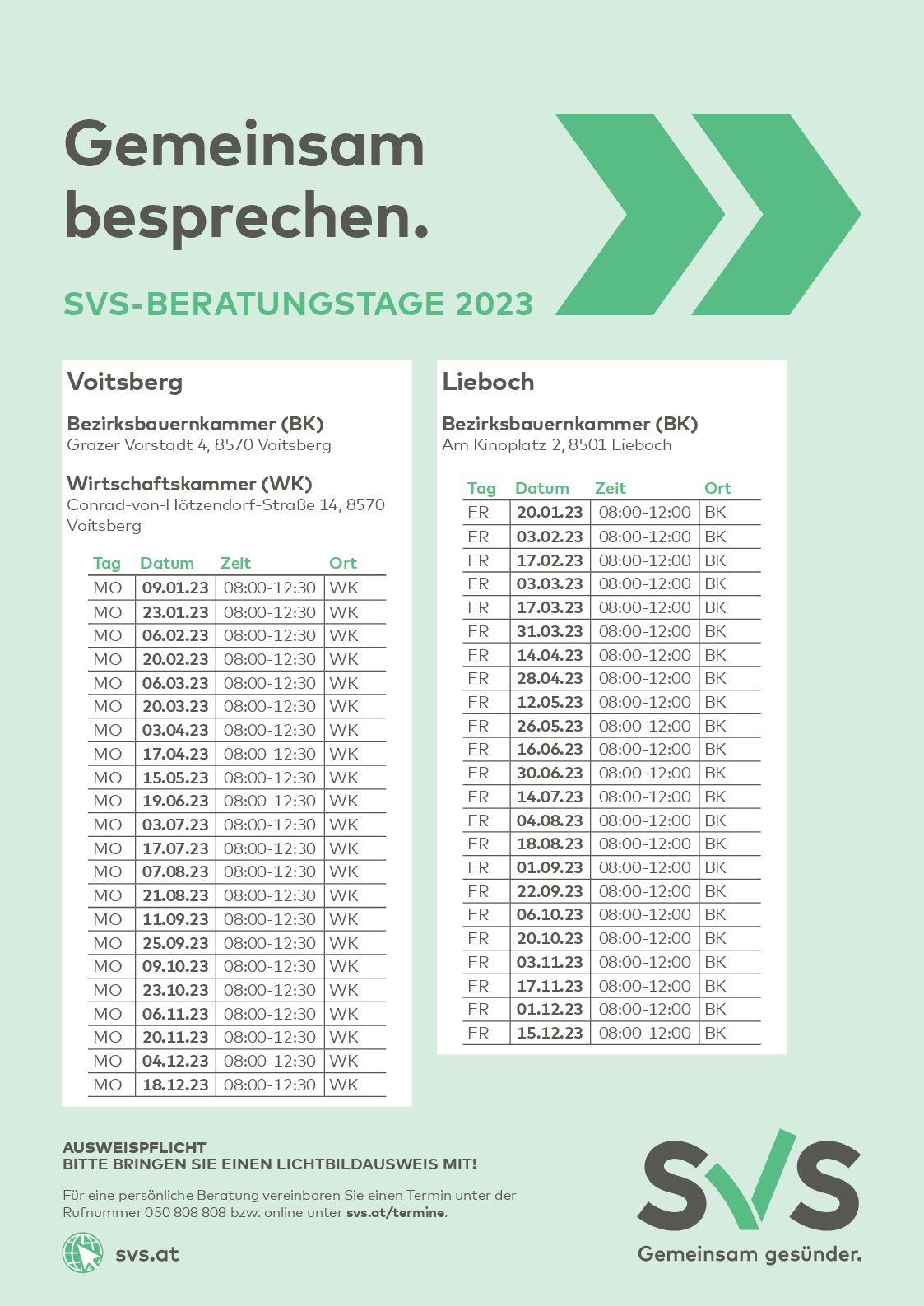 Beratungstage der SVS Steiermark