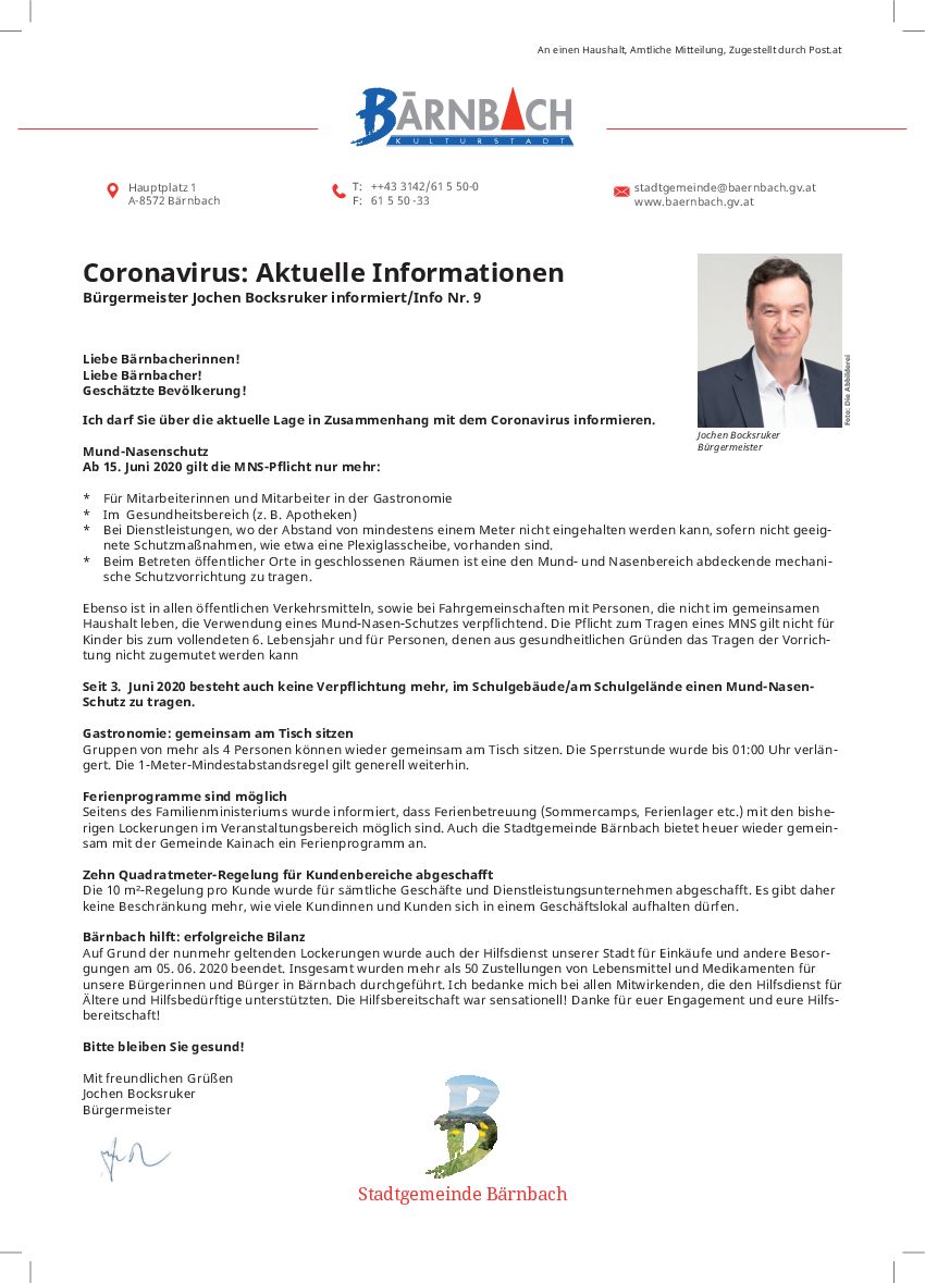 Infoblatt Covid 9